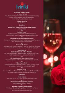 Romantic Dinner Menu May 2025